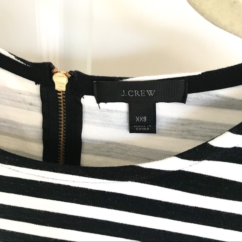 JCrew | black + white striped dress - Picture 3 of 6